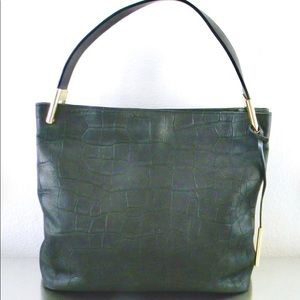 Kate Spade. Black crocodile embossed leather bag